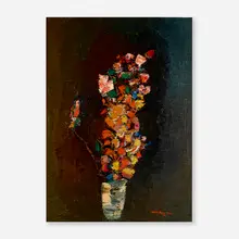 A Floral Bouquet by Ralph Rosenborg, 1956, oil on canvas, sold Aug 2025