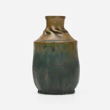 Vase by George E. Ohr, 1898-1903, glazed earthenware, sold Jul 2025