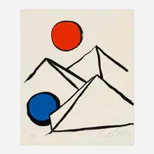 Fits and Starts by Alexander Calder, 1973, lithograph in colors, sold Jul 2025