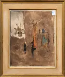Untitled by Johnny Friedlander, etching, sold Oct 2025