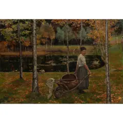 Untitled (Near the Lake) by Alfred Juergens, oil on canvas, sold Oct 2025