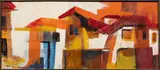 Soles - Tlalpujahua by Gustavo Bernal Navarro, 1967, acrylic on board, sold Oct 2025