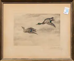 Untitled by Léon Danchin, etching, sold Oct 2025
