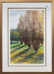 Winter Sentinels by Barbara Nagel, 1998, watercolor, sold Oct 2025