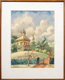 John Muir House by Stu Fitzgerald, watercolor, sold Oct 2025