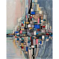 Untitled by Max Günther, mixed media on board, sold Nov 2025