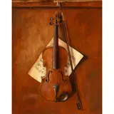 Still Life with Violin by Edward Paul Smalarz, 2017, oil on canvas, sold Nov 2025