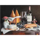 Still Life with Wine by Brad Clever, watercolor and gouache, sold Nov 2025