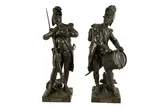 Avant le combat' and 'apres le combat by Henry Étienne Dumaige, BRONZE, offered Mar 2021