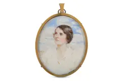 Untitled by E M P, 1915, Watercolour on ivorine Gilt-metal frames Oval, offered Mar 2021