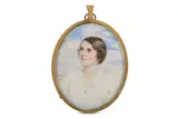 Untitled by E M P, 1915, Watercolour on ivorine Gilt-metal frames Oval, offered Mar 2021