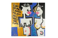 Untitled by Anna Laurini Blue, acrylic and mixed, offered Mar 2021