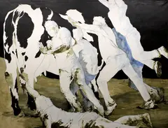 Untitled by Maximillian Toth, Graphite, grease pencil, oil, black ground on canvas, offered Mar 2021