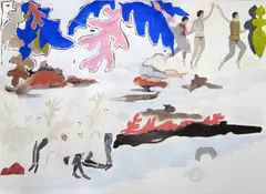Untitled by Freya Douglas-Morris, Watercolour, gouache collage and pigment on paper, offered Mar 2021