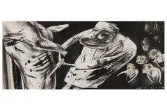 Untitled by Ian Pollock, mixed media and collage, offered Feb 2021