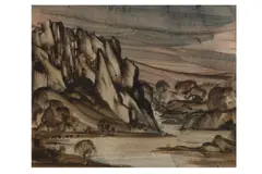 Untitled by Allen Freer, ink and watercolour, offered Feb 2021