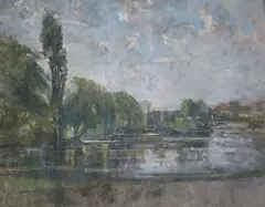 The Thames At Richmond by Philip Connard, oil on canvas, sold Oct 2018