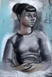Portrait of a seated girl by Sydney D' Horne Shepherd, pastel, offered Oct 2018