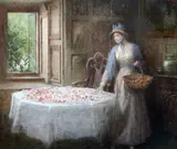 Pot Pourri' signed, with artist's label verso 13.5 x 16.5in by Arthur Hopkins, watercolour and bodycolour, sold Oct 2018