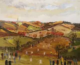 School cross-country racing by John Paddy Carstairs, oil on board, sold Oct 2018
