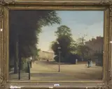Victorian street scene by John Munday, 1878, oil on canvas, sold Oct 2018