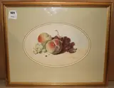 Still life of fruit by George Lance, 1857, watercolour, sold Oct 2018