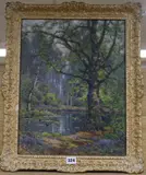 The Bluebell Wood, 45.5cm x 33cm by Alfred Fontville de Breanski, Wood, sold Aug 2018