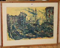 Trafalgar Square by Belinda Channer, lithograph, sold Aug 2018