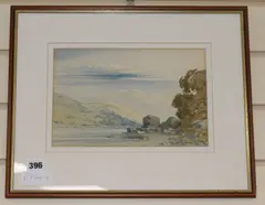 Highland landscape, initialled verso, 7 x 10.5in by John Callow, watercolour, sold Aug 2018