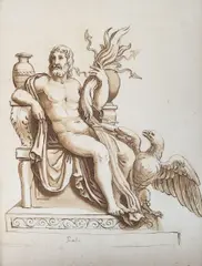 Dessin de Jules Romain, 25 x 18cm, unframed by Johann Gottlieb Theophilus Amadeus Prestel, engraving, offered Aug 2018