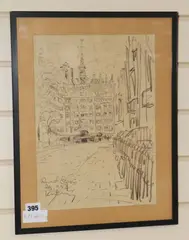 View of the Imperial Hotel by Jan Korwin-Kochanowski, pencil, offered Aug 2018