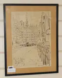 View of the Imperial Hotel by Jan Korwin-Kochanowski, pencil, offered Aug 2018