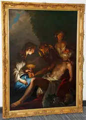 Loth and his daughters by Continental School, oil on canvas, sold Apr 2012