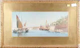 A Mediterranean harbour by Ainslie Bean, sold Mar 2012