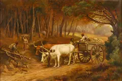 The woodcutters by Charles Rolando, oil on canvas, sold Mar 2012