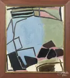 geometric abstract by Claire Seidl, oil on canvas, offered Mar 2016