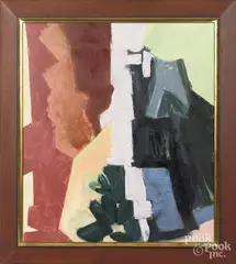 geometric abstract by Claire Seidl, oil on canvas, offered Mar 2016