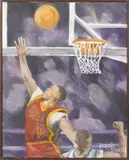 of a basketball scene by Nicholas Rosal, oil on canvas, offered Mar 2016