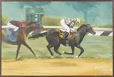 of a horse racing scene by Nicholas Rosal, oil on canvas, offered Mar 2016