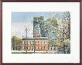 of Independence Hall by Raimond Del Noce, watercolor, offered Mar 2016