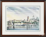 of a Philadelphia cityscape by Howard N. Watson, lithograph, offered Mar 2016