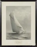 of The Reliance Cup Defender by Marshall Johnson, 1903, engraving, offered Mar 2016