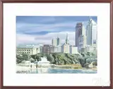 of a Philadelphia cityscape by Raimond Del Noce, watercolor, offered Mar 2016