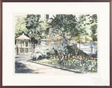 of a park scene by Raimond Del Noce, watercolor, offered Mar 2016