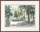 of a park scene by Raimond Del Noce, watercolor, offered Mar 2016