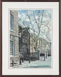 of a Philadelphia street scene by Raimond Del Noce, watercolor, offered Mar 2016