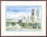 of a Philadelphia cityscape by Raimond Del Noce, watercolor, offered Mar 2016