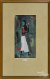 of a mother and child by Rasik Raval, gouache, offered Mar 2016