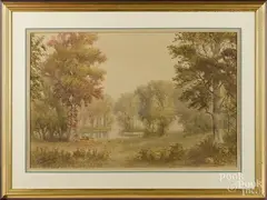 landscape by Paul Bertram, watercolor, offered Mar 2016