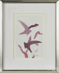 of birds in flight by Georges Braque, color lithograph, offered Mar 2016